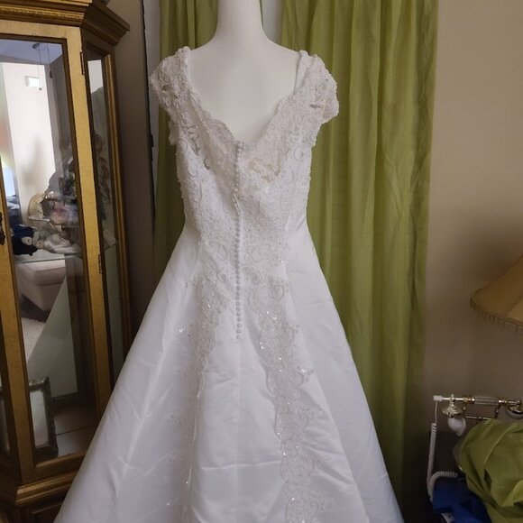 Michaelango Size 18 Wedding Dress 52" Length - Picture 6 of 16